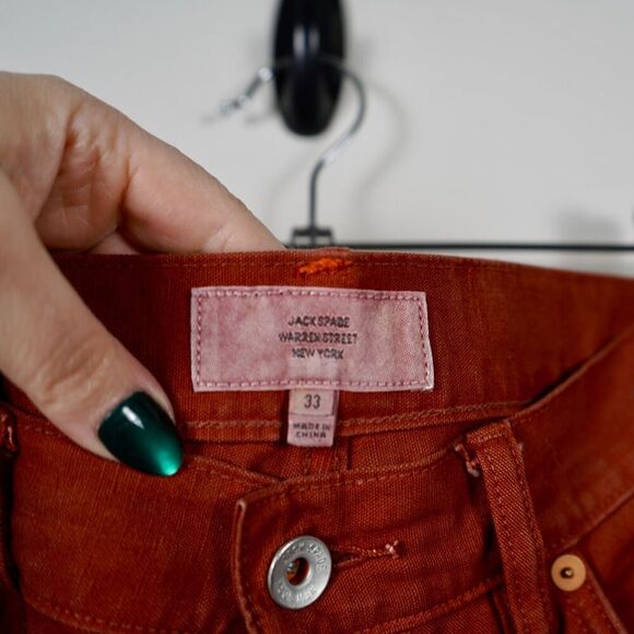 JACK SPADE Canvas Pants Jeans Sz‎ 33 x 32 Cotton Burnt Orange - Picture 3 of 5